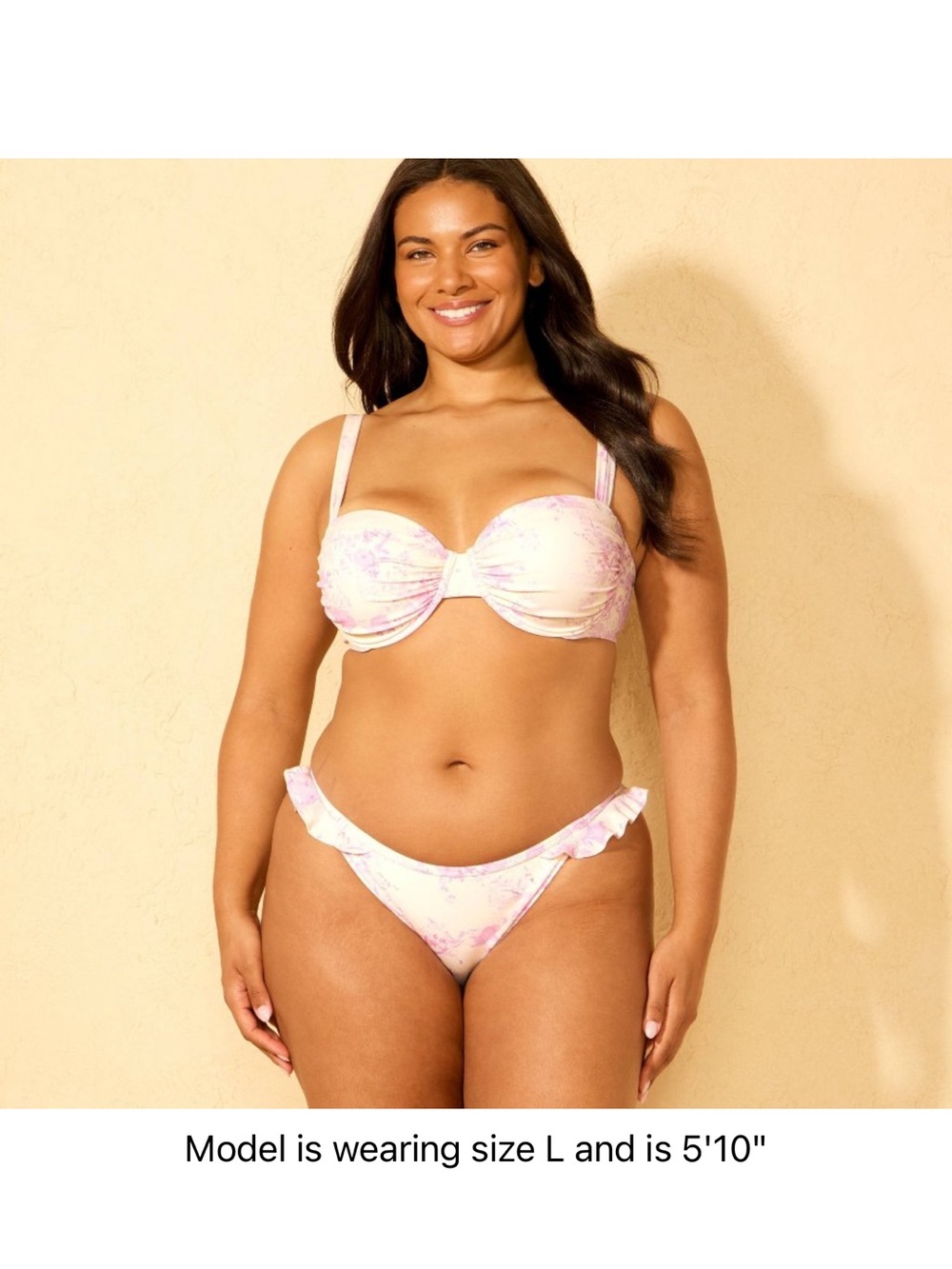 NWT Shade & Shore Pink floral Underwire Bikini. Size M bottom 34 B top. Padded.
